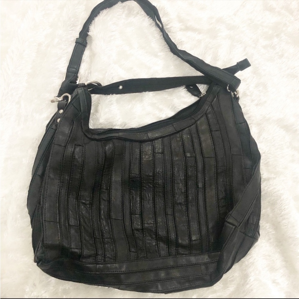 Chocolate Blu Patchwork Crossbody Hobo
